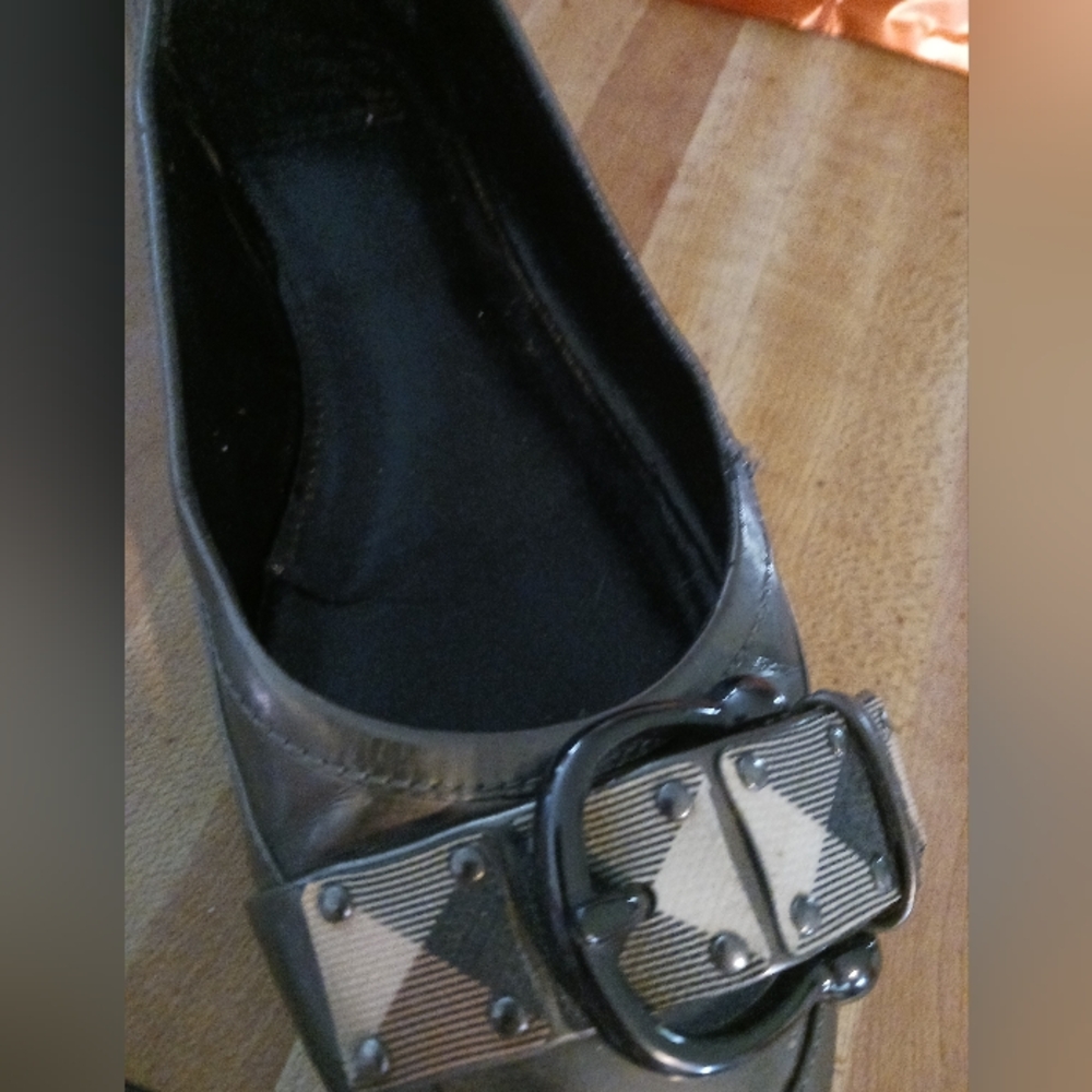 Burberry Novacheck Pewter Ballet Flats